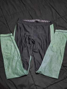 Under Armour Black and Green Men’s Compression Leggings